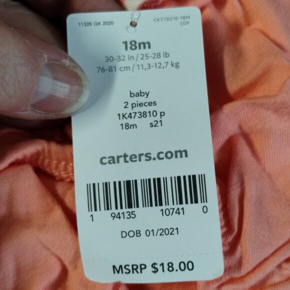 Nwt 18 Months Girls peach-pink white Dress with bloomers - Picture 7 of 8